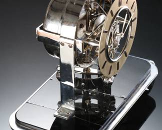 *Rare* 1930s Jean-Léon Reutter PO1 ATMOS Clock Nickel Plated Art Deco Brevets J.L. Reutter S.G.D.G. P01