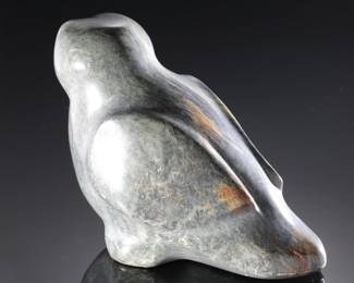 Edward E. Hofseth Inuit Eskimo Carved Owl Bird Soapstone Sculpture Signed 

