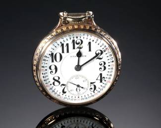1927 Hamilton 992 Model 2 Pocket Watch 10k GF 21 Jewel 16s BOC Montgomery Dial Railroad Grade 
