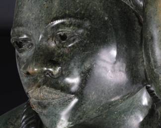 *Original* African Bust Sculpture Carved Stone Shona Sculpture  S. Nyakusengwa
