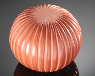 Emma Yepa Jemez Pueblo Carved Redware Pot Native American Pottery Vase
