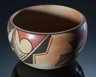 Hattie Navajo Hopi Polychrome Bowl Native American Pottery 
