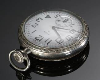 1943 Elgin 594 Model 7 Pocket Watch 16s Montgomery Dial
