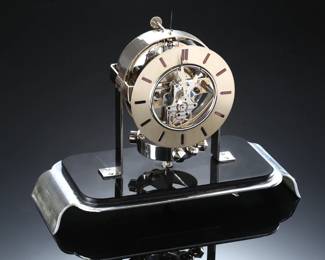 *Rare* 1930s Jean-Léon Reutter PO1 ATMOS Clock Nickel Plated Art Deco Brevets J.L. Reutter S.G.D.G. P01