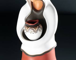 Original Sculpture Estelle Loretto Jemez Pueblo "Dreams of Clay Woman” native American Art 
