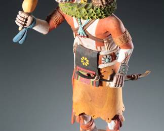 Erwin Phillips Badger Hopi Kachina Carved Wood Katsina

