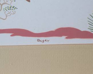 Navajo Harrison Begay Native Girl on Horse Original Silk Screen Painting Art
