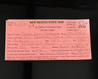 Gwen Entz Peterson "Midnight Moon" Signed Triptych Original  Print Art Painting 
