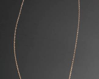 14k Gold Triple Bead Necklace 18in Lapis/Pearl
