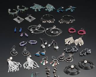 #6 Costume Jewelry Lot 20 Pairs of Earrings 
