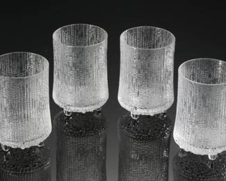#2 Lot of 4 iittala Ultima Thule Footed Highball Glasses 
