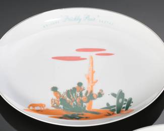 Lot of 3 Vintage Blakely Oil & Gas Fine China Arizona Cactus Plates 10.25in
