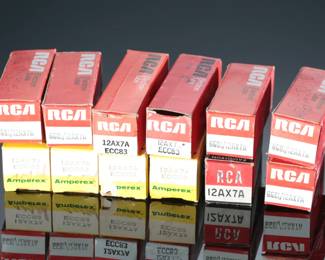 Lot of 12 Vintage 12AX7A/ECC83 Vacuum Tubes Amperex/RCA/Telefunken  
