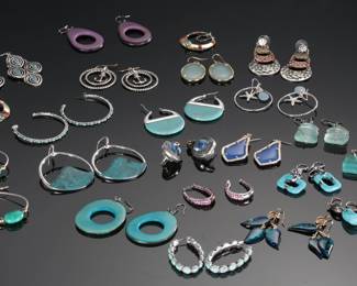 #1 Costume Jewelry Lot 20 Pairs of Earrings 
