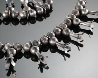 Vintage Navajo Silver Squash Blossom Necklace&nbsp;
