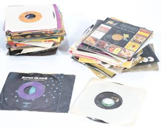 Lot of 150 1970s-1980s Vintage 45 RPM Records Rock Country Etc #1
