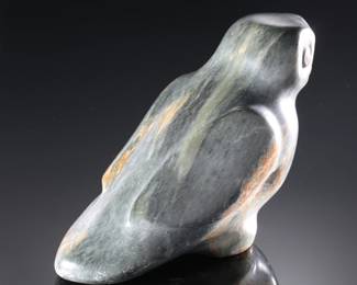 Edward E. Hofseth Inuit Eskimo Carved Owl Bird Soapstone Sculpture Signed 
