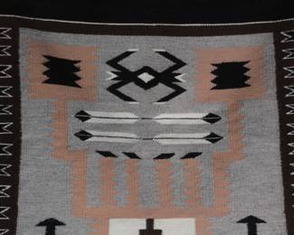 Vintage Navajo Crystal Storm Pattern Rug Waterbug Native American Art
