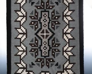 Navajo Two Grey Hills Rug Linda Joe Native American Art 

