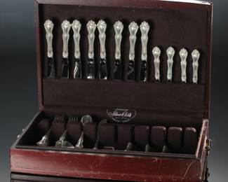 43pc Westmoreland George & Martha Washington Sterling Silver Flatware Set Silverware 
