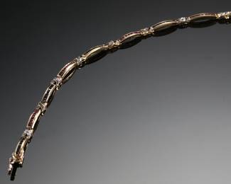 10k Gold Ruby & Saphire Pannel Bracket
