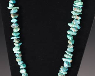 Vintage Chunky Natural Turquoise and Heishi Necklace Native American Jewelry 
