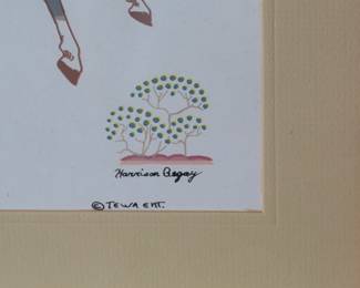 Navajo Harrison Begay Native Boy on Horse Original Silk Screen Painting Art
