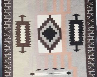 Vintage Navajo Crystal Storm Pattern Rug Waterbug Native American Art
