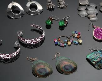 #4 Costume Jewelry Lot 20 Pairs of Earrings 
