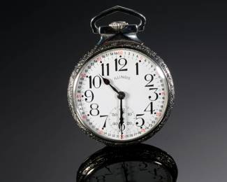 1923 Illinois Abe Lincoln Model 9 Pocket Watch 21 Jewel 16s A
