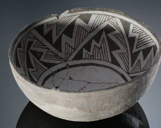 Anasazi Salado Roosevelt Black on White Bowl Prehistoric Native American Pottery Roosevelt Lake 
