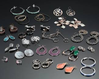 #2 Costume Jewelry Lot 20 Pairs of Earrings 
