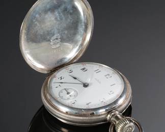 1886 AM Waltham Hillside Model 1884 Pocket Watch Coin Silver Case 14S 13 Jewel 
