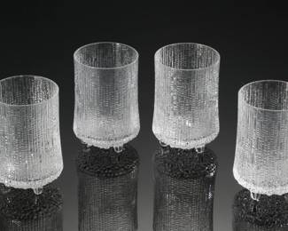 #5 Lot of 4 iittala Ultima Thule Footed Highball Glasses 
