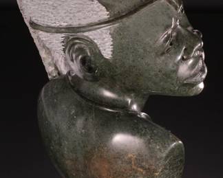 *Original* African Bust Sculpture Carved Stone Shona Sculpture #2  S. Nyakusengwa