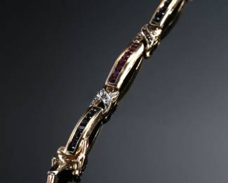 10k Gold Ruby & Saphire Pannel Bracket
