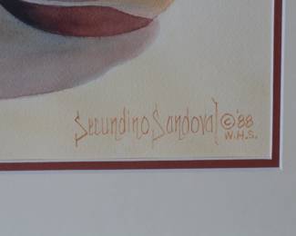 *Original* Watercolor Painting Secundino Sandoval Native American Pottery Art  
