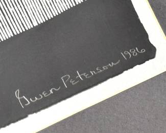 Gwen Entz Peterson "Midnight Moon" Signed Triptych Original  Print Art Painting 
