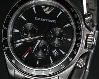 Emporio Armani AR-6098 Sigma Chronograph Quartz Black Dial Men's Watch
