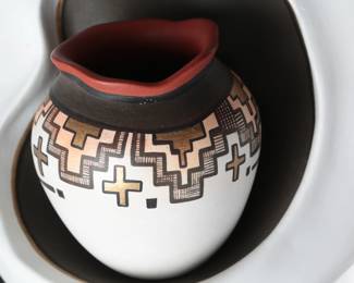 Original Sculpture Estelle Loretto Jemez Pueblo "Dreams of Clay Woman” native American Art 
