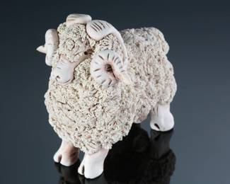 Studio Pottery Ram/Sheep Figure Clay
