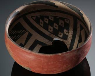 Gila Polychrome Mimbres Kill Bowl&nbsp;Salado Indians Prehistoric Native American Pottery 

