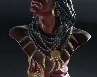 AS-iS Vintage Hiawatha Tobacco Chalkware Bust Cigar Store Indian Advertising 
