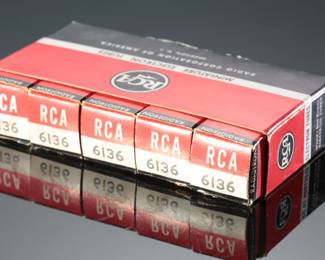 Lot of 5 Vintage RCA 6136 Vacuum Tubes 
