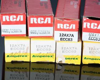 Lot of 12 Vintage 12AX7A/ECC83 Vacuum Tubes Amperex/RCA/Telefunken  
