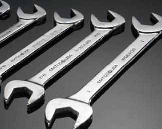9pc MATCO SAE 4-Way Angle Open End Wrench Set Tool  Partial 
