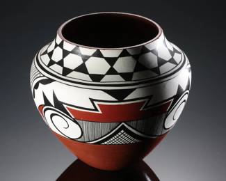 Geraldine Sandia Jemez Pueblo Pot Polychrome Native American Pottery  