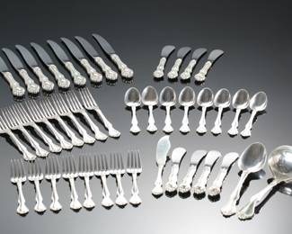 43pc Westmoreland George & Martha Washington Sterling Silver Flatware Set Silverware 
