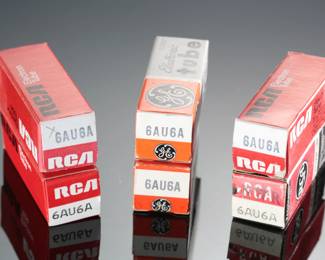 Lot of 6 Vintage RCA/GE 6AU6A Vacuum Tubes 
