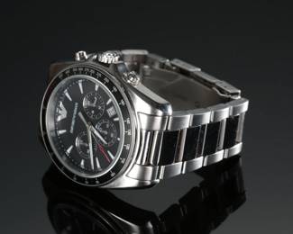 Emporio Armani AR-6098 Sigma Chronograph Quartz Black Dial Men's Watch
